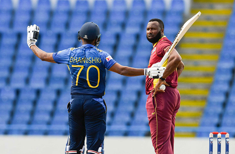 Windies captain Kieron Pollard at the centre of a controversial dismissal after Windies captain appealed for obstruction in  opening ODI in Antigua.(AAP photo)