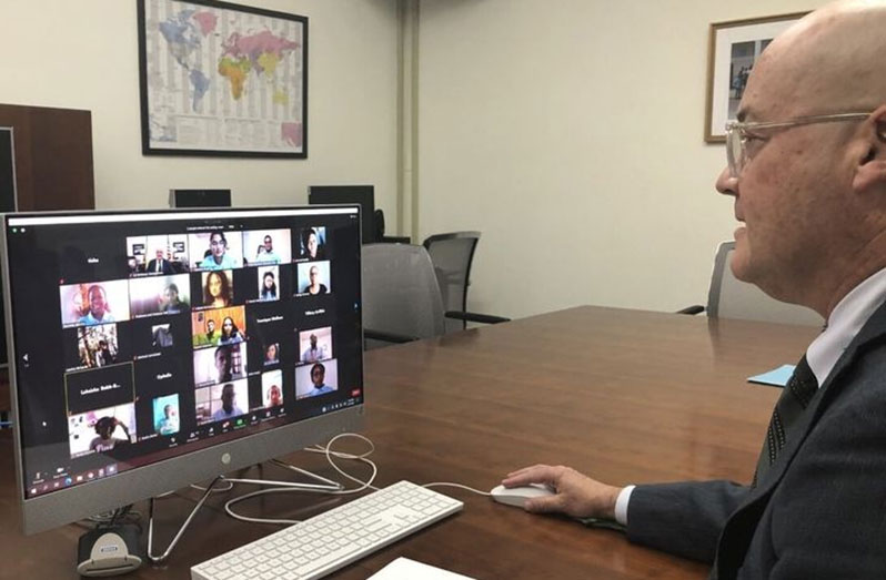 Deputy Chief of Mission, Mark Cullinane connected virtually with participants for the launch of the professional development mentorship programme