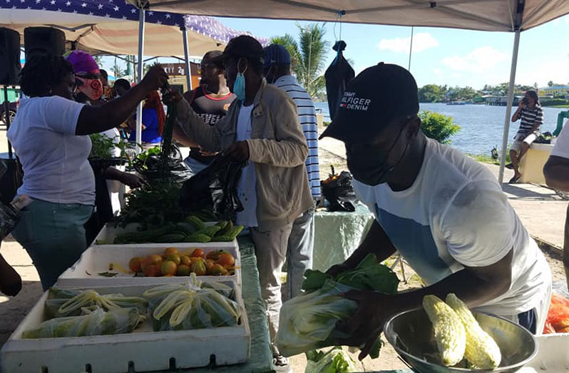 Scenes from the farmers’ market held at the Wismar Market Square, Linden, on Friday (Mark Goring photo)