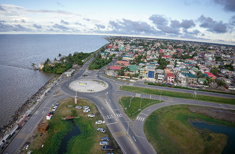 An overhead photo of Kitty, Georgetown (Latchman Singh/ Office of the President photo)