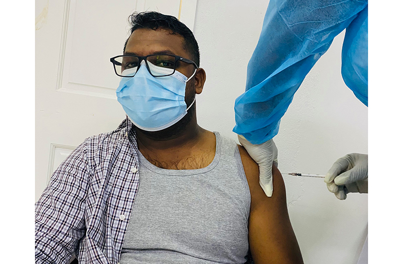 Flashback to when Regional Health Officer, Dr. Ranjeev Singh, took his first dose of the AstraZeneca vaccine in February