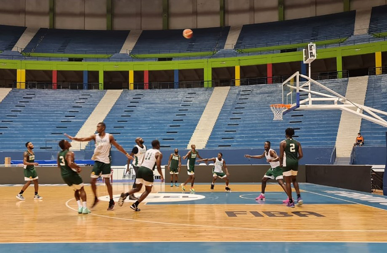 Team Guyana putting final touches in ahead of their clash with Nicaragua tonight in El Salvador. (Photo compliments: GABF)