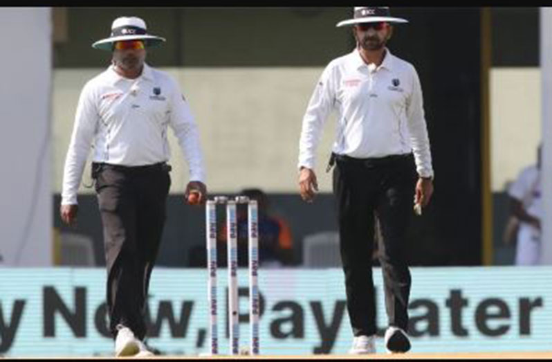 Umpires Nitin Menon (left) and Anil Chaudhary officiated in the recently-concluded India-England series. (BCCI)
