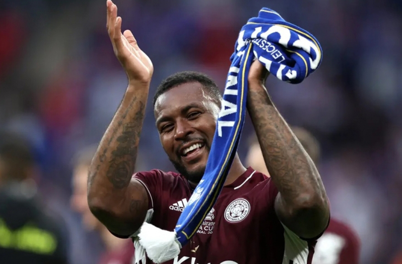 Former Reggae boy Wes Morgan celebrates Leicester City FA Cup victory on Saturday at Wembey.