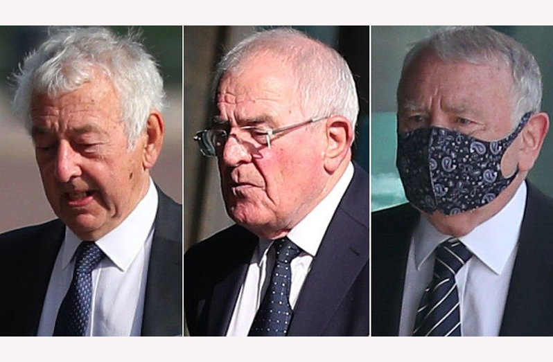 L-R: Alan Foster, Donald Denton and Peter Metcalf were accused of altering police statements