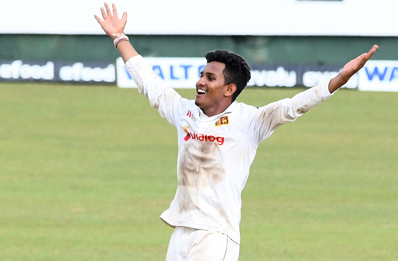 Left-arm spinner Praveen Jayawickrama is the first Sri Lankan to take a 10-wicket haul on his Test debut.