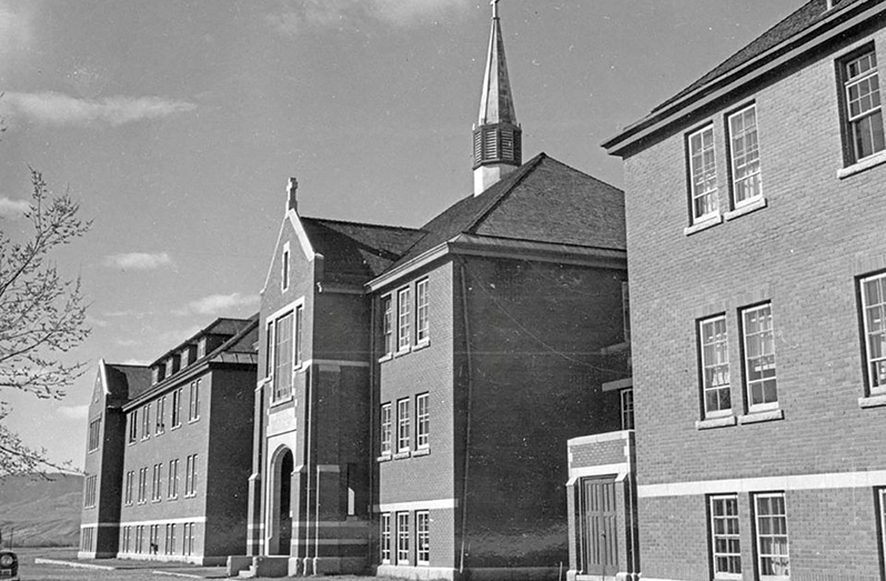 The main administrative building at the Kamloops Indian Residential School is seen in Kamloops, British Columbia, Canada circa 1970. (Library and Archives Canada/Handout via REUTERS)