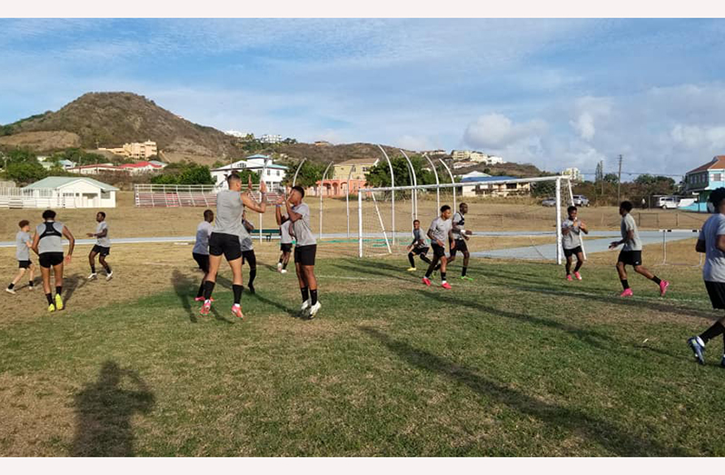 The Golden Jaguars putting in some work before their clash with St Kitts and Nevis