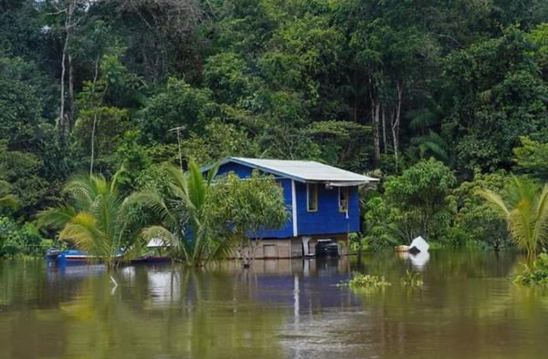 A house in the Pomeroon River still flooded