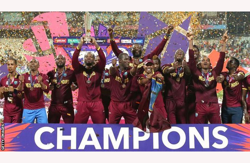 West Indies are the current T20 men's world champions after beating England in Kolkata in 2016