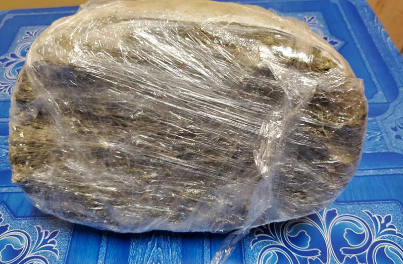 The suspected marijuana found by the police