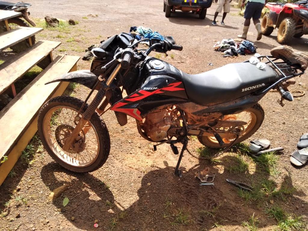 One of the ‘XR 150’ motorcycles used by the suspected robbers