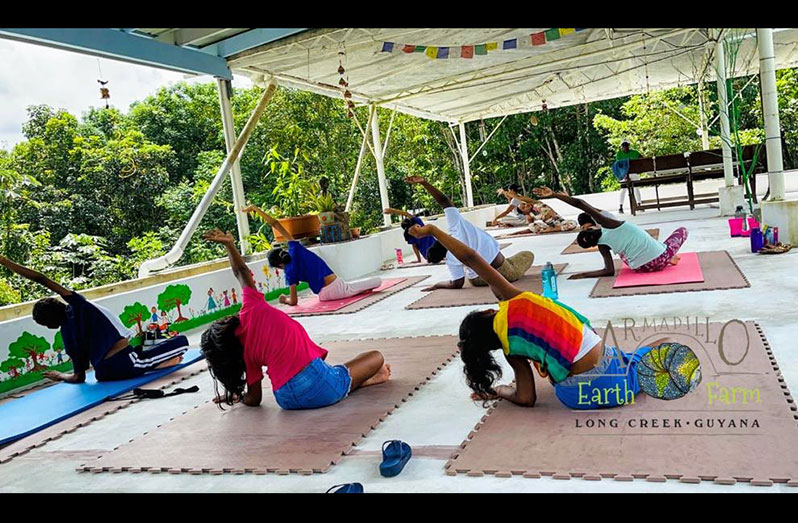 Kids’ yoga is one of the fun activities on board