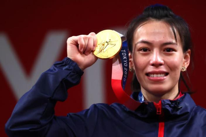 Kuo Hsing-Chun broke three Olympic records but fell short of her own world record.