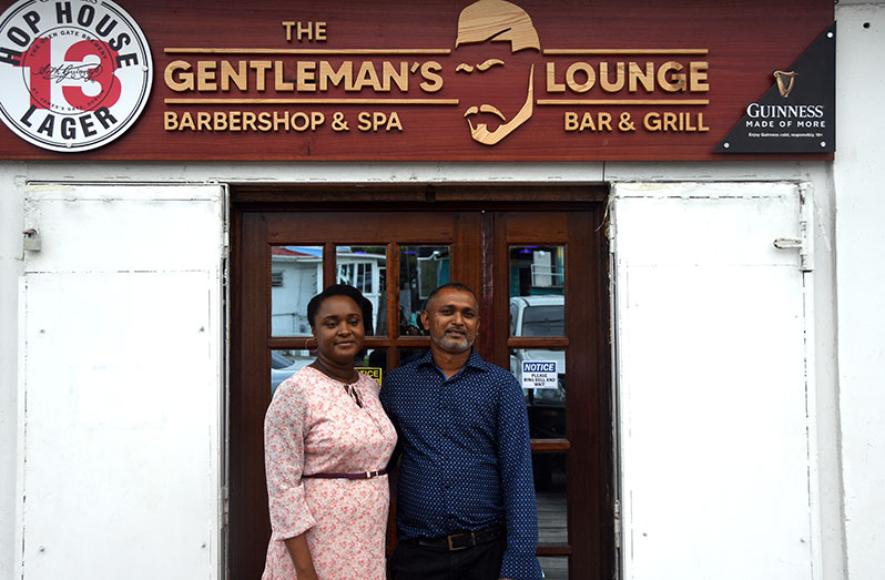 Avinash and Odetta Sukhraj shortly after the lounge was officially opened (Adrian Narine photo)