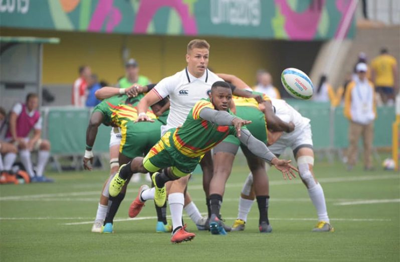 National player Osei McKenzie makes a diving pass during a previous tournament.