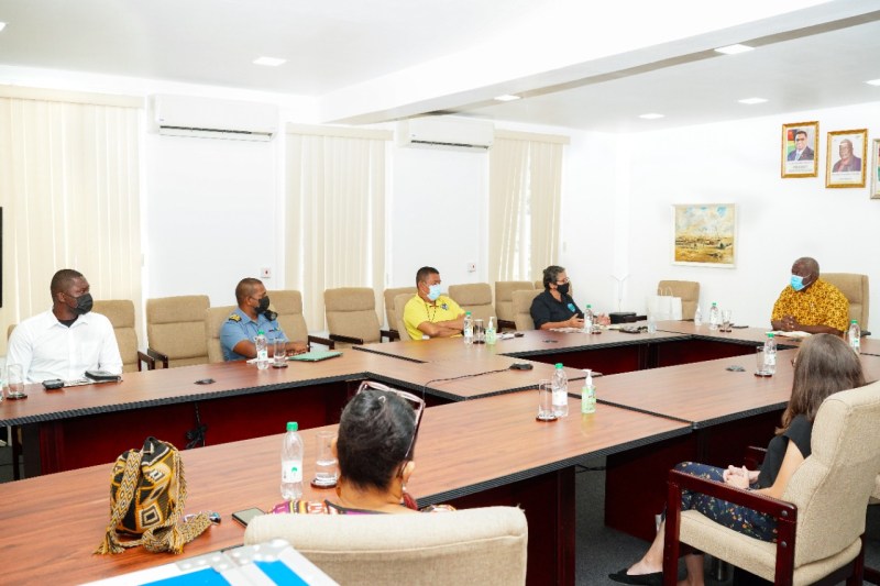 Prime Minister, Brigadier (ret’d), Mark Phillips during his meeting with members of the Guyana Marine Conservation Society (DPI photo)