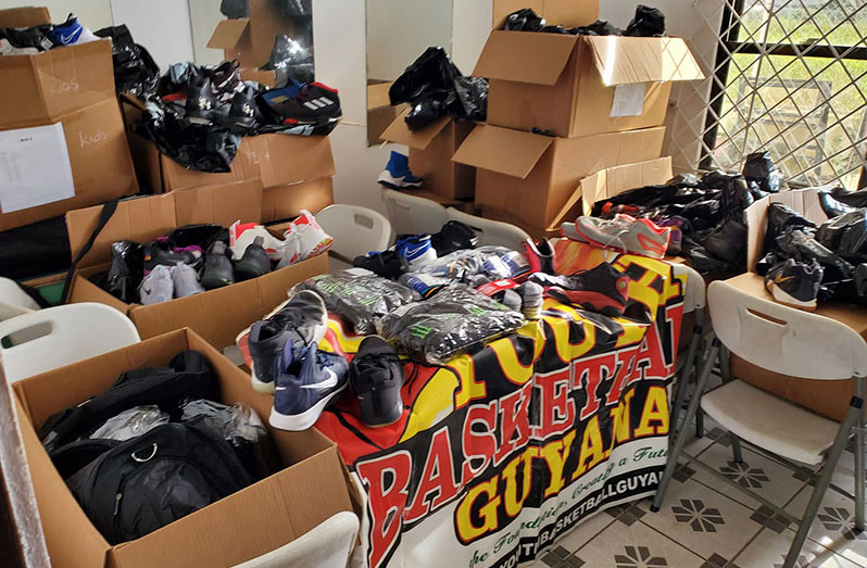 Some of the items the YBG received from the California to Guyana Basketball Foundation.