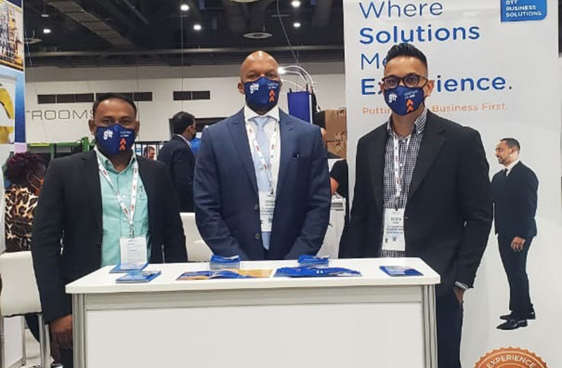 From Left to right: GTT’s Sales Lead for Business Solutions, Vishwanath Ishwardin; Chief Operations Officer of Business Solutions, Orson Ferguson, and Sales Director of Business Solutions, Hilton Wong