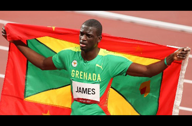 Grenadian Kirani James celebrates his bronze last week at the Tokyo Games.