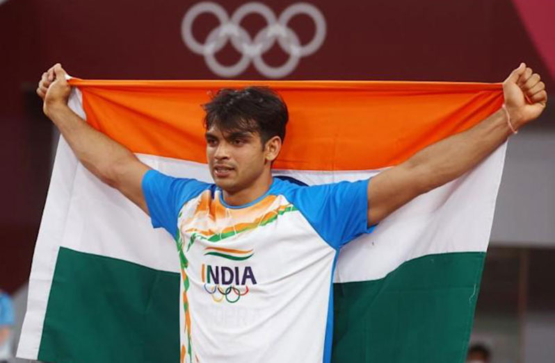 Neeraj Chopra’s best throw of 87.58 metres claimed a historic first Olympic athletics gold medal for India.
