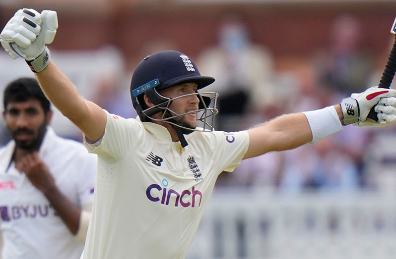 Joe Root celebrates his magnificent ton against India on Day 3 of Lord's Test. (Image credit: AFP)