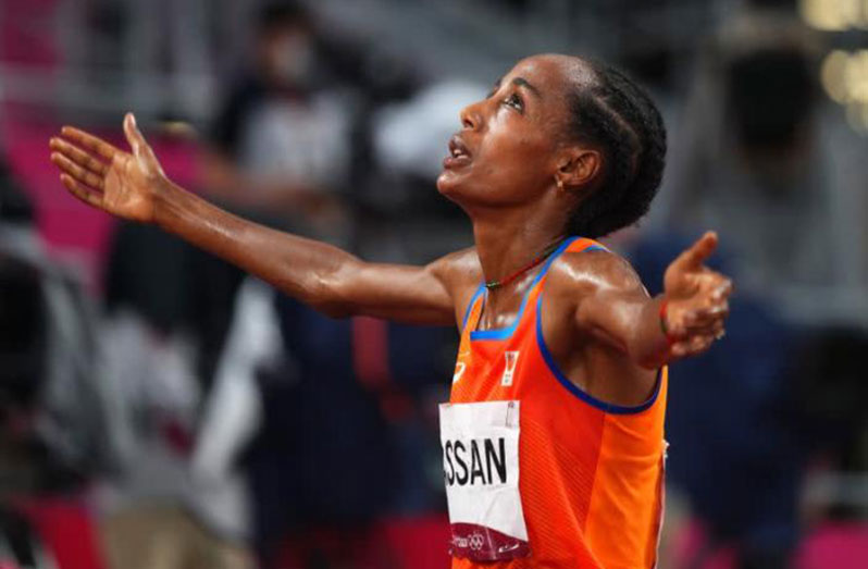 Sifan Hassan of the Netherlands won gold in the women's 5,000 metres.