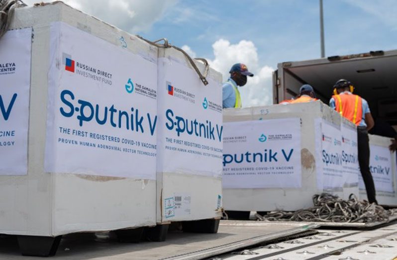 A batch of Sputnik V vaccines which arrived at the Cheddi Jagan International Airport (CJIA) onboard a chartered flight in April this year