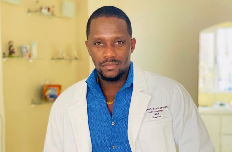 Guyana’s first Endocrinologist, Dr. Caleb Mc Cloggan