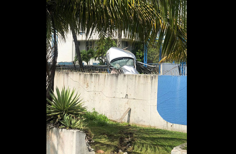 The car resting in the compound of the Russian Embassy (Photo: Guyana Police Force)