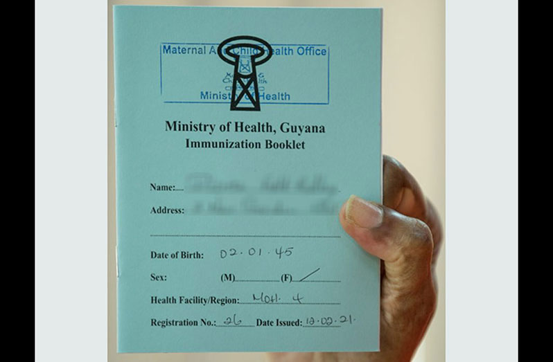 An authentic COVID-19 vaccination card