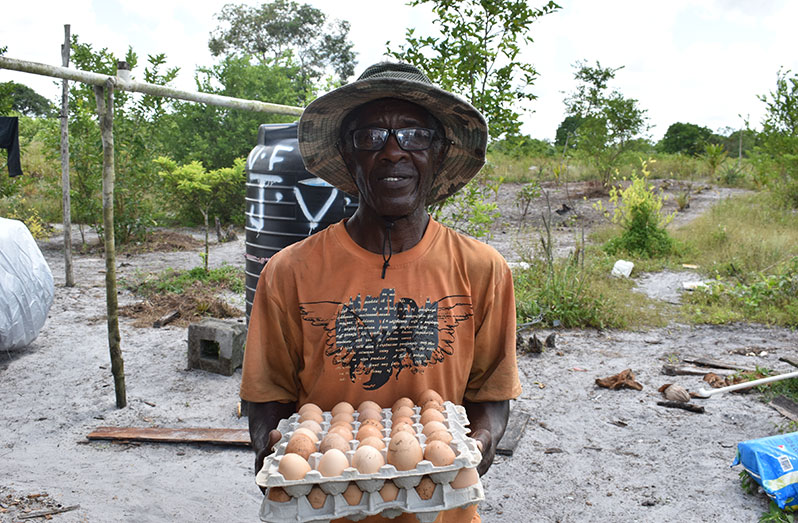 James Forde displaying his eggs (Carl Croker photos)