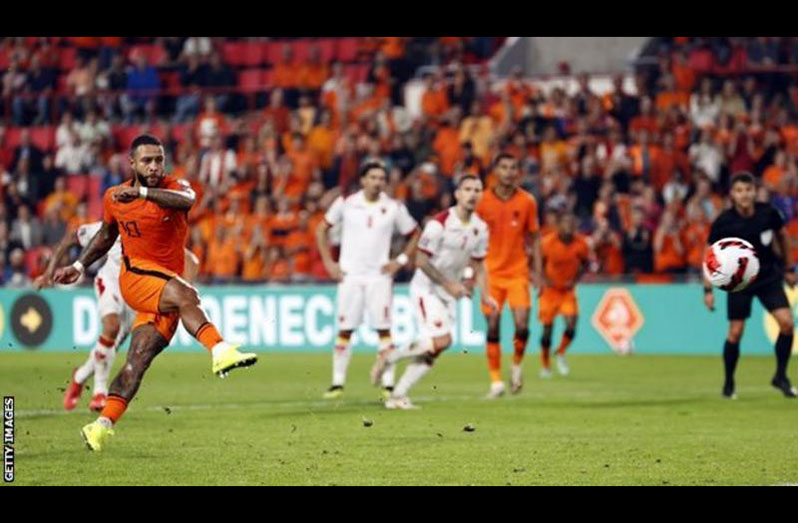 Memphis Depay scored his 29th and 30th international goals in the win over Montenegro