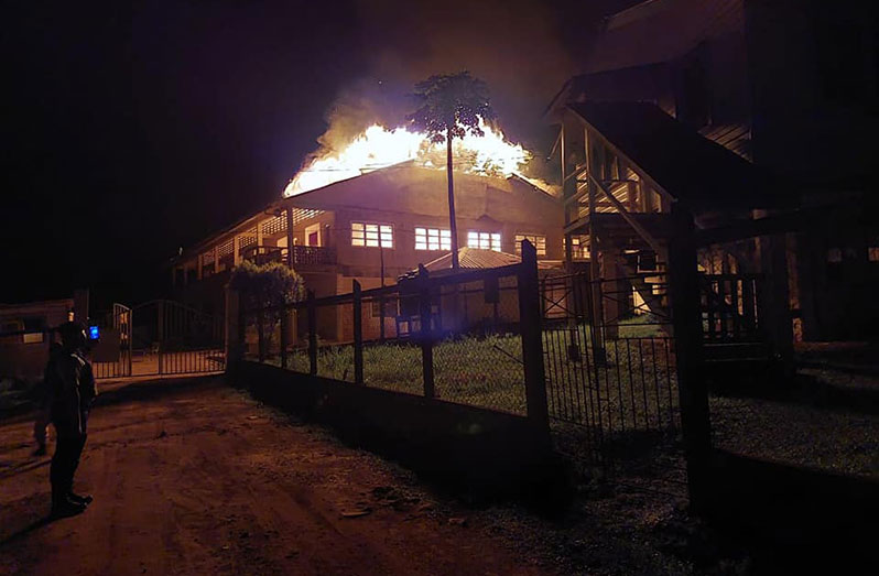 The North West Secondary School building was completely destroyed, by fire, Friday night