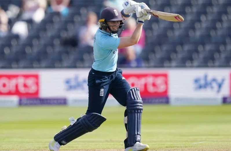Heather Knight drives during her half-century ( Getty Images)