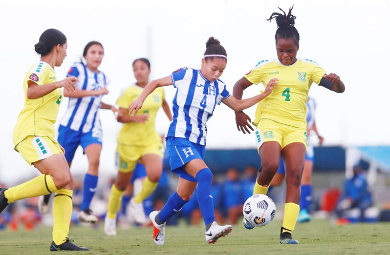 Part of the action between Honduras and Guyana at the IMG Academy in Florida