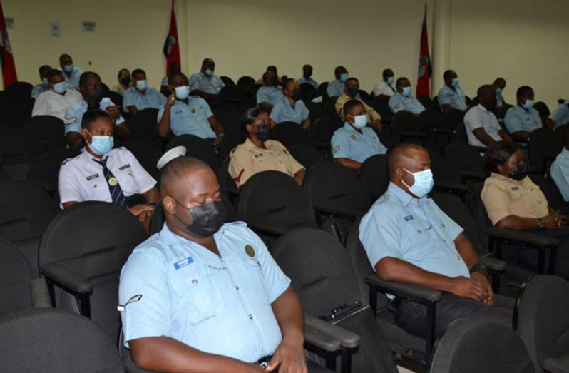 Ranks of the Guyana Police Force at the workshop on Thursday