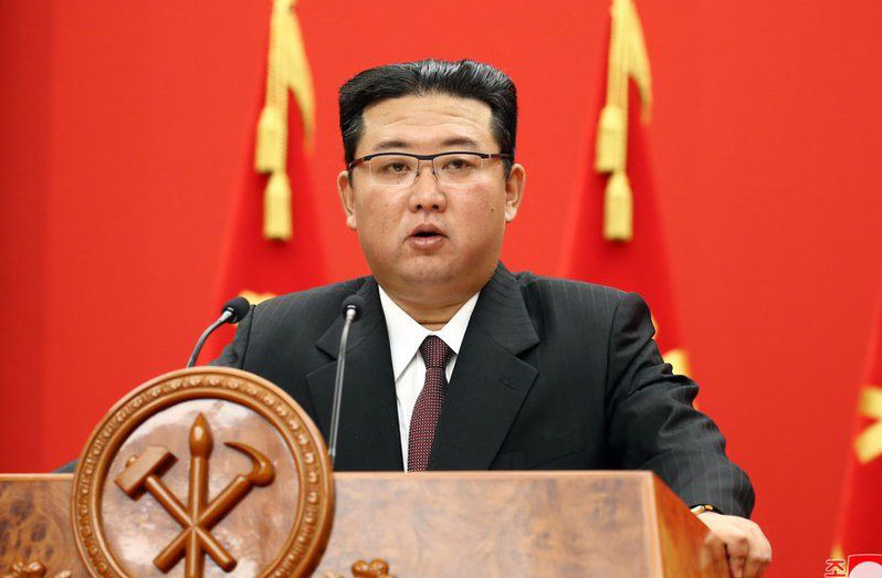 North Korean leader Kim Jong-un recently vowed to build an "invincible military" (BBC/KCNA photo)