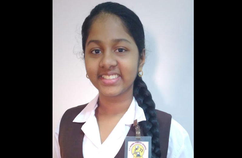 Top student, Shreya Pratima Ramnarine of C V Nunes Primary