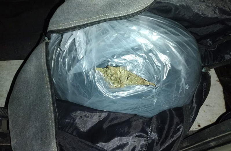 The narcotics found in a bag, in the vehicle bearing registration HB-6999