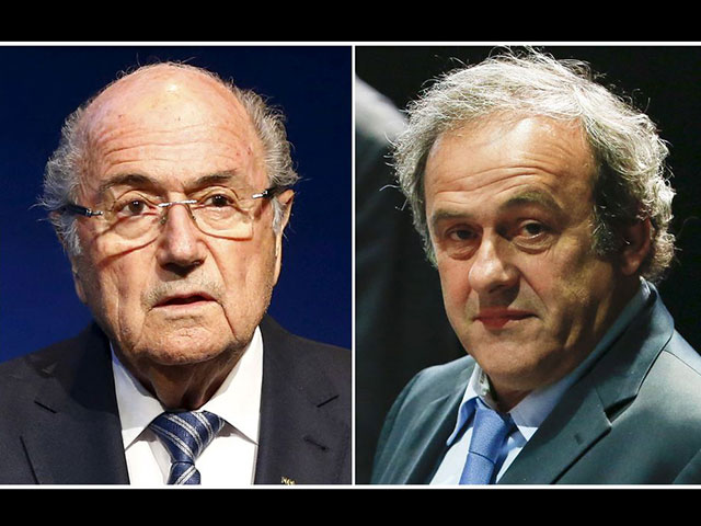 Former FIFA president Sepp Blatter (left) and UEFA president Michel Platini (Reuters photo)