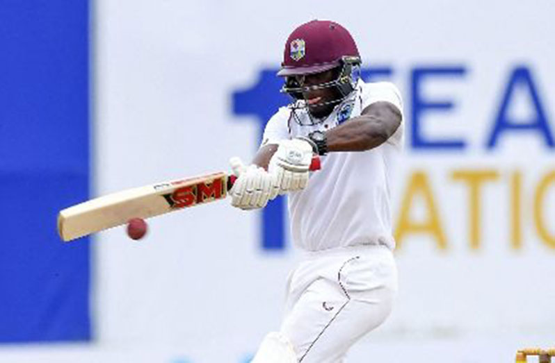 Nkrumah Bonner pulls during his unbeaten  68 on the final day of the first Test yesterday