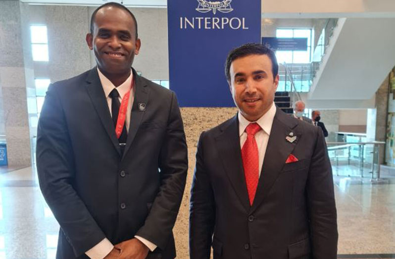 Crime Chief Wendell Blanhum and newly elected President of INTERPOL, Dr. Ahmed Nasser Al Raisi of the United Arab Emirates