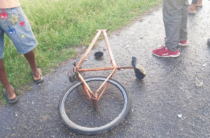 The cycle at the scene of the accident