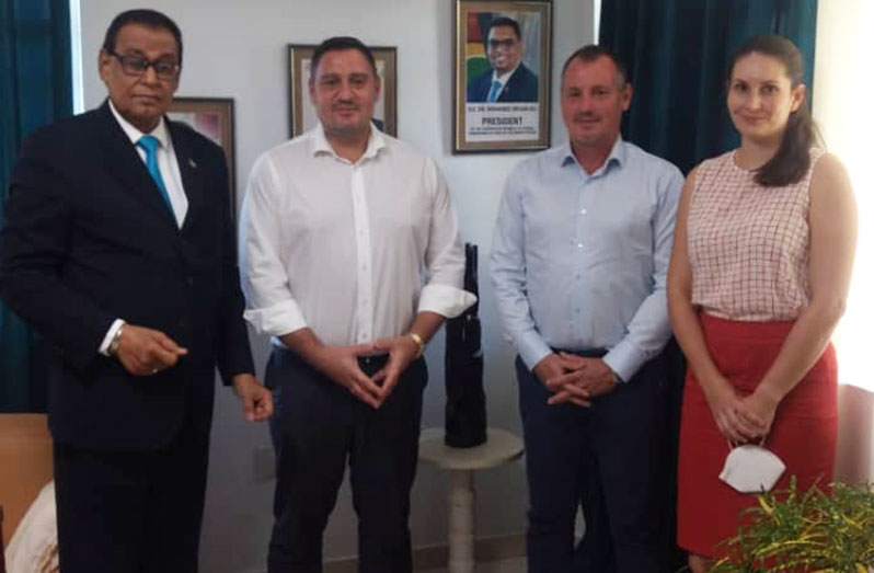Ambassador Halim Majeed (left), Pavol Kozik (second left), Roylan Perez, and Cristina Ramirez