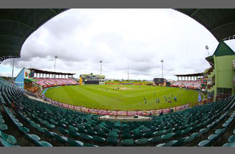 A general view of the Guyana National Stadium during the ICC Women's World T20 warm-up match between Bangladesh and Ireland on November 4, 2018 at Providence, Guyana.
