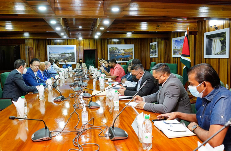 President Dr Irfaan Ali and a team of government officials met with a team of investors from Mexico on Saturday (Photo: Office of the President)