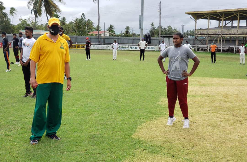 One of the coaches and former Guyana/Windies U-19 spinner, Sean Devers