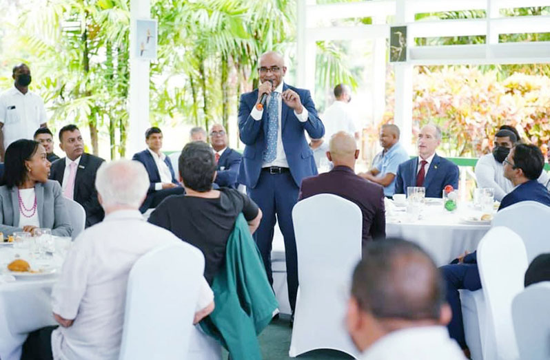Vice-President Dr Bharrat Jagdeo addressing members of the Private Sector Commission