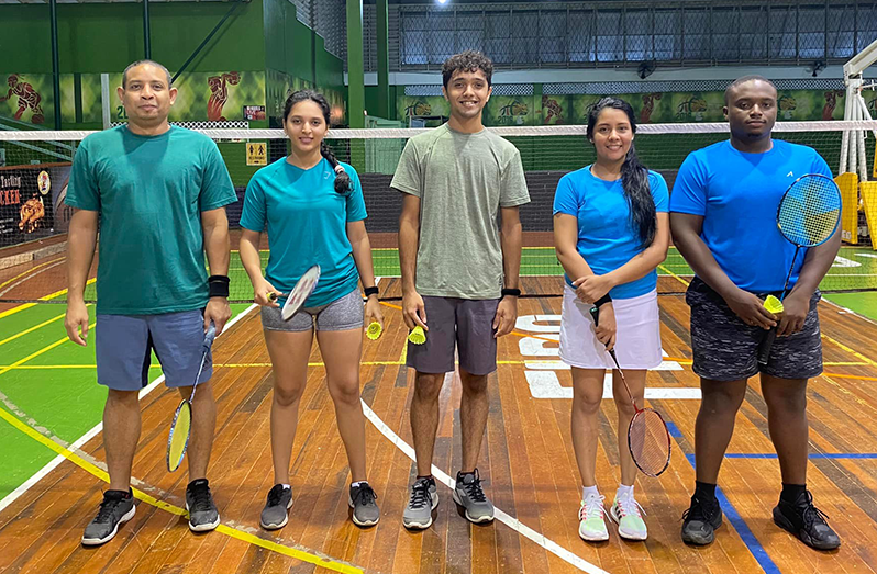 Some of the badminton players who competed on the opening day